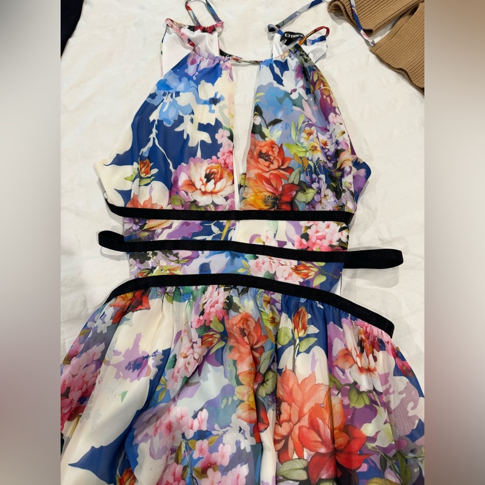 Express Cutout Floral Maxi Dress